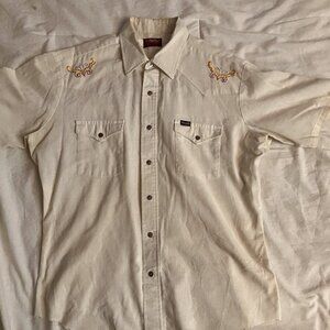 Vintage western short-sleeve button down with embroidered detail